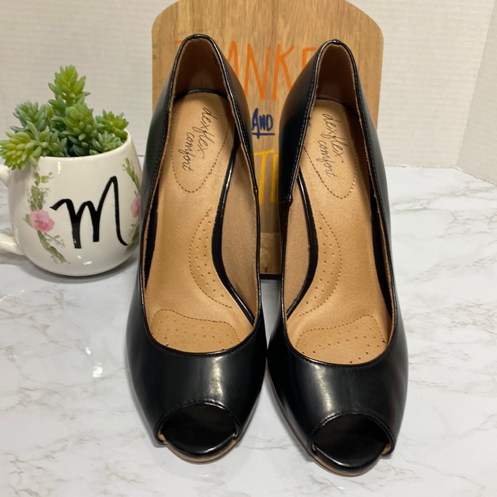 Dex Flex Comfort black jute platforms size 9